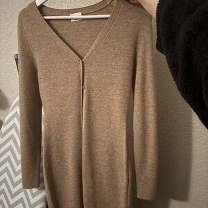 Aritzia Tan Long Sleeve Dress